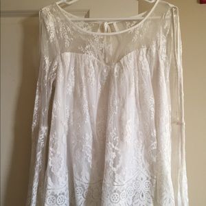 white lace A&F blouse!